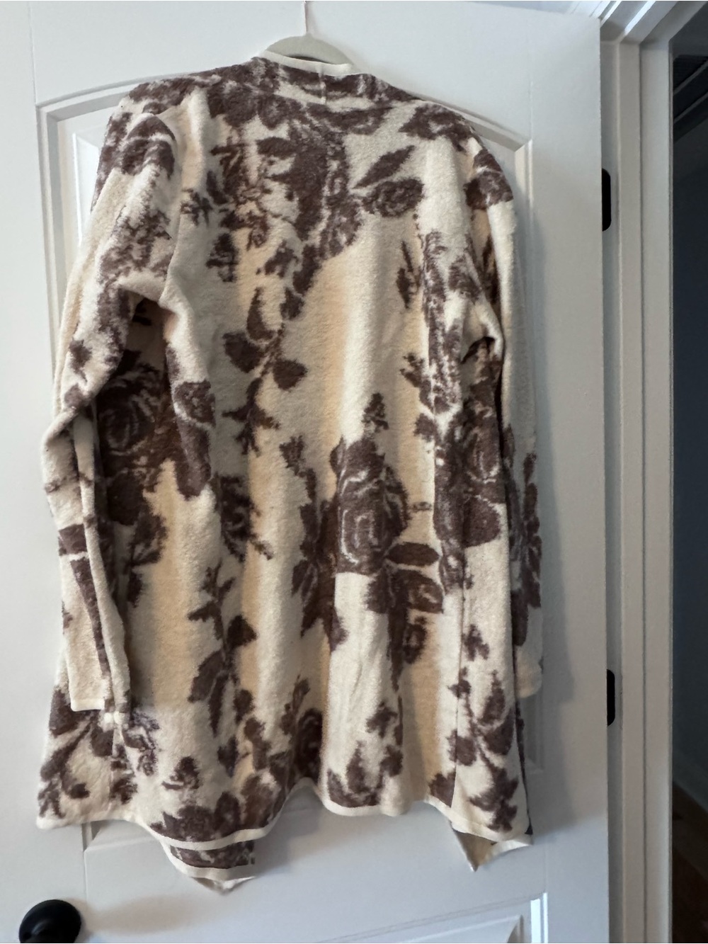 Lucky Brand Cream & Brown Floral Open-Front Cardigan - Picture 2 of 3